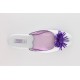 women's slippers SPIGA white nappa (purple flower & ribbon)